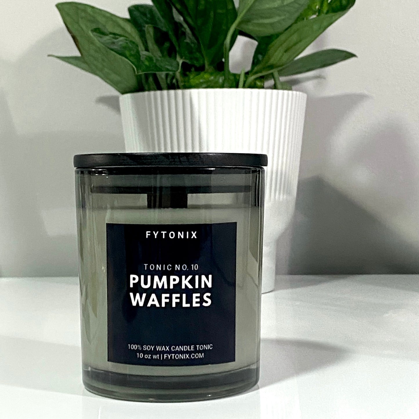 Natural Nontoxic PUMPKIN WAFFLES soy wax candle tonic + wood wick • 10oz (glass jar + lid)