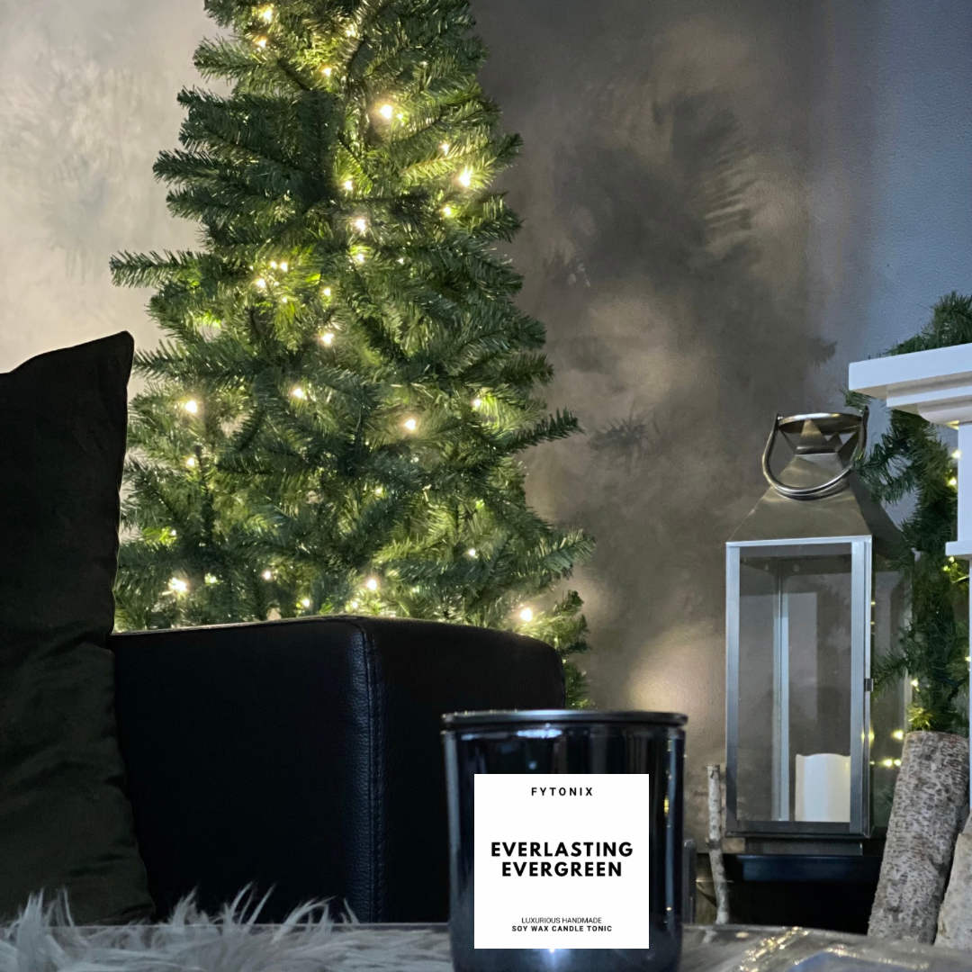 EVERGREEN soy wax candle tonic + wood wick • 8.5oz black or chrome jar
