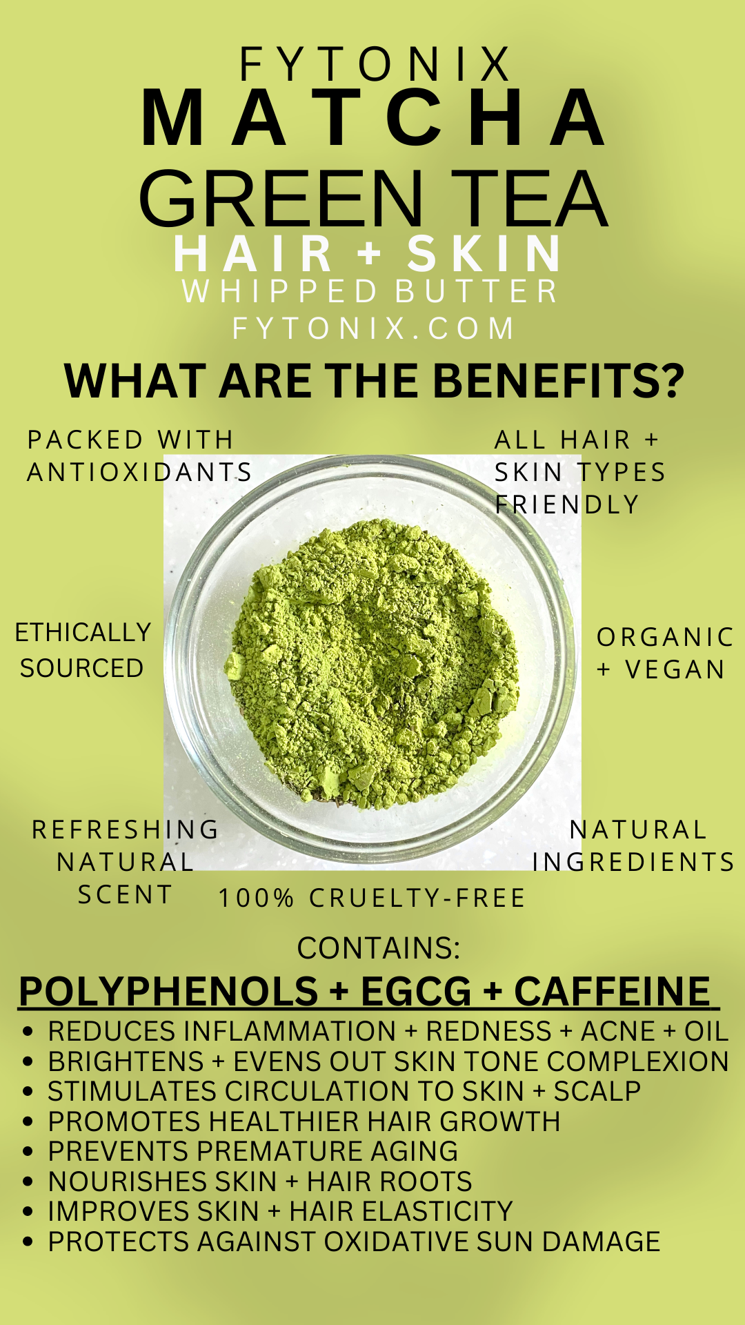 MANTECA TÓNICA PARA EL CRECIMIENTO DEL CABELLO DE TÉ VERDE MATCHA