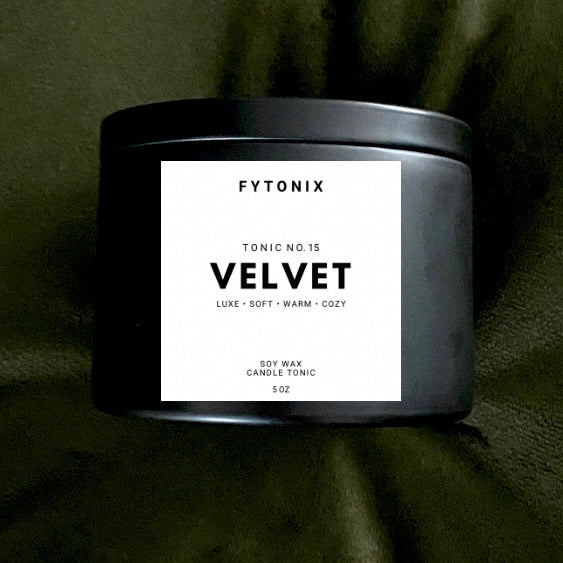 VELVET SOY WAX CANDLE TONIC 5oz schwarzes Blechglas